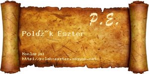Polák Eszter névjegykártya